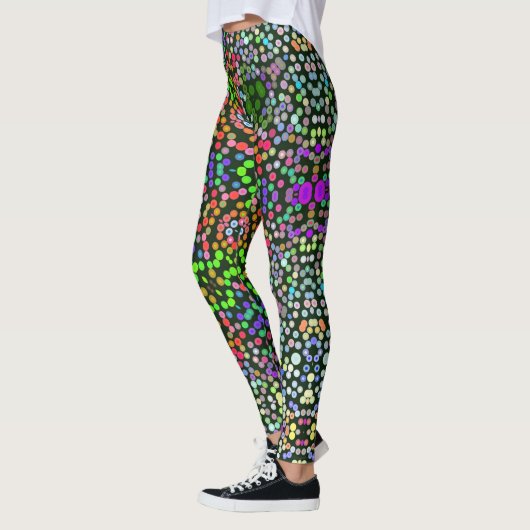 Dot Mandala Flower Green Paars en Oranje Leggings (Links)