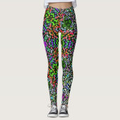 Dot Mandala Flower Green Paars en Oranje Leggings (Voorkant)