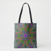 Dot Mandala Flower Green Paars en Oranje Tote Bag (Voorkant)