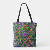 Dot Mandala Flower Green Paars en Oranje Tote Bag (Achterkant)