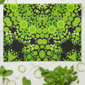 Dot Mandala Flower Green Theedoek (Gevouwen)