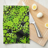 Dot Mandala Flower Green Theedoek (Quarter Fold)