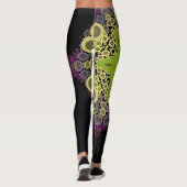 Dot Mandala Flower Green Yellow and Paars Leggings (Achterkant)
