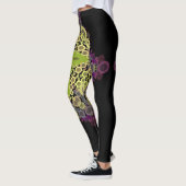 Dot Mandala Flower Green Yellow and Paars Leggings (Links)