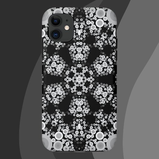 Dot Mandala Flower Grey and Black Case-Mate iPhone Case