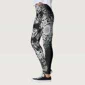 Dot Mandala Flower Grey and Black Leggings (Links)