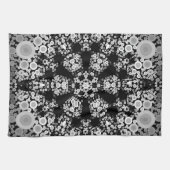 Dot Mandala Flower Grey and Black Theedoek (Horizontaal)