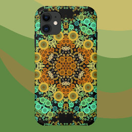 Dot Mandala Flower Oranje Green and Blue Case-Mate iPhone Case