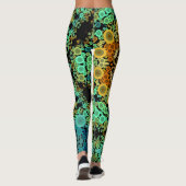 Dot Mandala Flower Oranje Green and Blue Leggings (Achterkant)