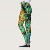 Dot Mandala Flower Oranje Green and Blue Leggings (Links)