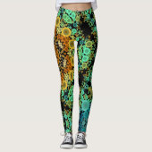Dot Mandala Flower Oranje Green and Blue Leggings (Voorkant)