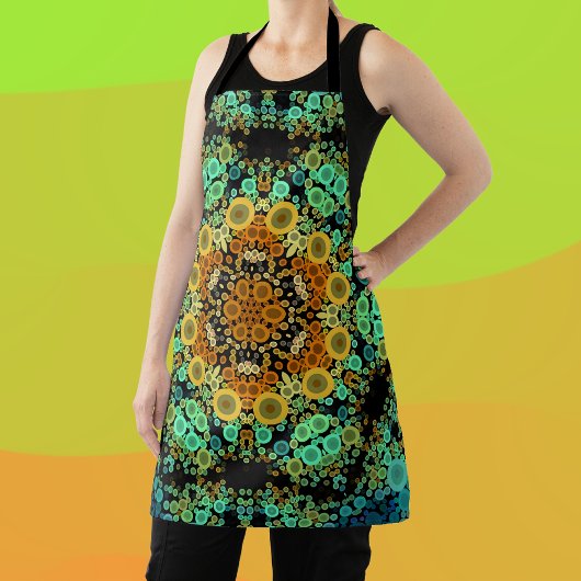 Dot Mandala Flower Oranje Green and Blue Schort