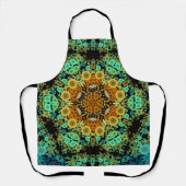 Dot Mandala Flower Oranje Green and Blue Schort (Voorkant)