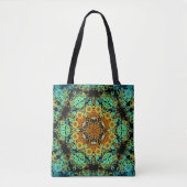 Dot Mandala Flower Oranje Green and Blue Tote Bag (Voorkant)