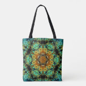 Dot Mandala Flower Oranje Green and Blue Tote Bag (Achterkant)