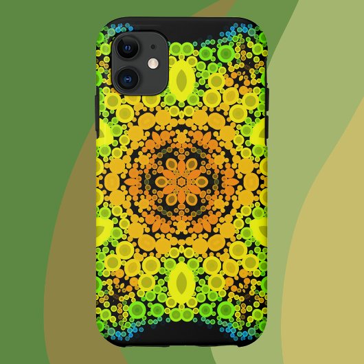 Dot Mandala Flower Oranje Yellow Green and Blue Case-Mate iPhone Case