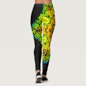 Dot Mandala Flower Oranje Yellow Green and Blue Leggings (Achterkant)