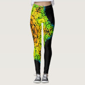 Dot Mandala Flower Oranje Yellow Green and Blue Leggings (Voorkant)