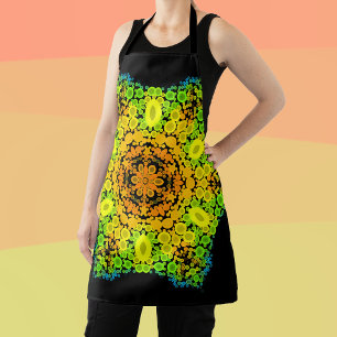 Dot Mandala Flower Oranje Yellow Green and Blue Schort