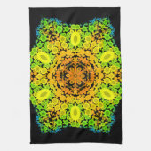 Dot Mandala Flower Oranje Yellow Green and Blue Theedoek (Verticaal)