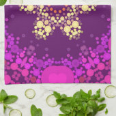 Dot Mandala Flower Pink and Yellow Theedoek (Gevouwen)