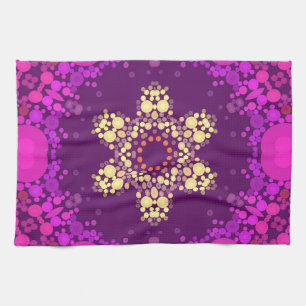 Dot Mandala Flower Pink and Yellow Theedoek