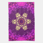 Dot Mandala Flower Pink and Yellow Theedoek (Verticaal)