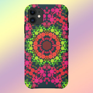 Dot Mandala Flower Pink Green en Oranje Case-Mate iPhone Case
