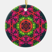 Dot Mandala Flower Pink Green en Oranje Keramisch Ornament (Voorkant)