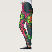 Dot Mandala Flower Pink Green en Oranje Leggings (Links)