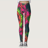 Dot Mandala Flower Pink Green en Oranje Leggings (Voorkant)