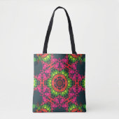 Dot Mandala Flower Pink Green en Oranje Tote Bag (Voorkant)