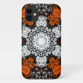 Dot Mandala Flower White Oranje and Black Case-Mate iPhone Case (Achterkant)