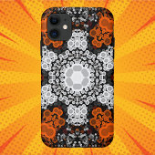 Dot Mandala Flower White Oranje and Black Case-Mate iPhone Case