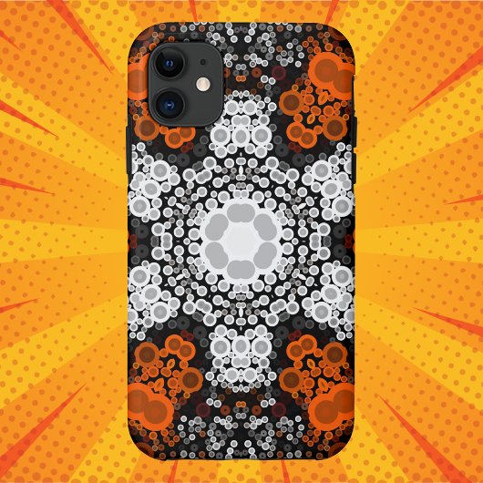 Dot Mandala Flower White Oranje and Black Case-Mate iPhone Case