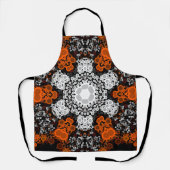 Dot Mandala Flower White Oranje and Black Schort (Voorkant)