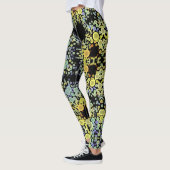 Dot Mandala Flower Yellow Blue en Grey Leggings (Links)