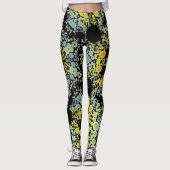 Dot Mandala Flower Yellow Blue en Grey Leggings (Voorkant)