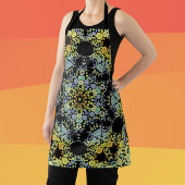 Dot Mandala Flower Yellow Blue en Grey Schort
