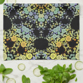 Dot Mandala Flower Yellow Blue en Grey Theedoek (Gevouwen)