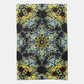 Dot Mandala Flower Yellow Blue en Grey Theedoek (Verticaal)