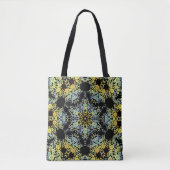 Dot Mandala Flower Yellow Blue en Grey Tote Bag (Voorkant)