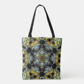 Dot Mandala Flower Yellow Blue en Grey Tote Bag (Achterkant)