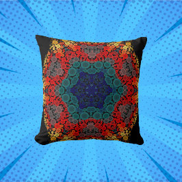 Dot Mandala Flower Yellow Blue en Red Kussen
