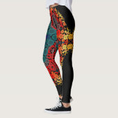 Dot Mandala Flower Yellow Blue en Red Leggings (Links)
