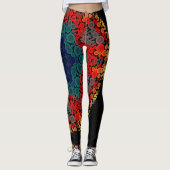 Dot Mandala Flower Yellow Blue en Red Leggings (Voorkant)