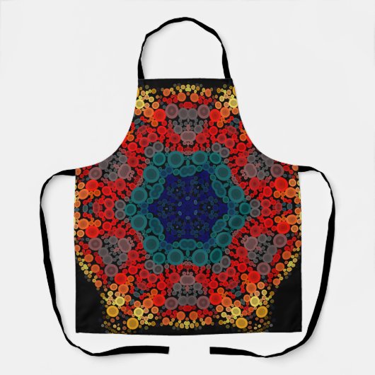 Dot Mandala Flower Yellow Blue en Red Schort (Voorkant)