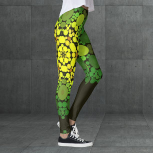 Dot Mandala Flower Yellow en Green Leggings