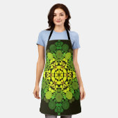 Dot Mandala Flower Yellow en Green Schort (Gedragen)