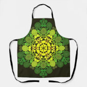 Dot Mandala Flower Yellow en Green Schort (Voorkant)